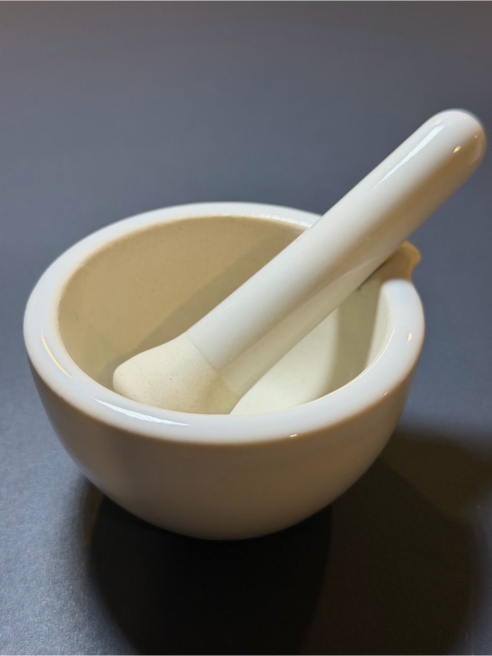 Moroccan White Ceramic Mortar and Pestle